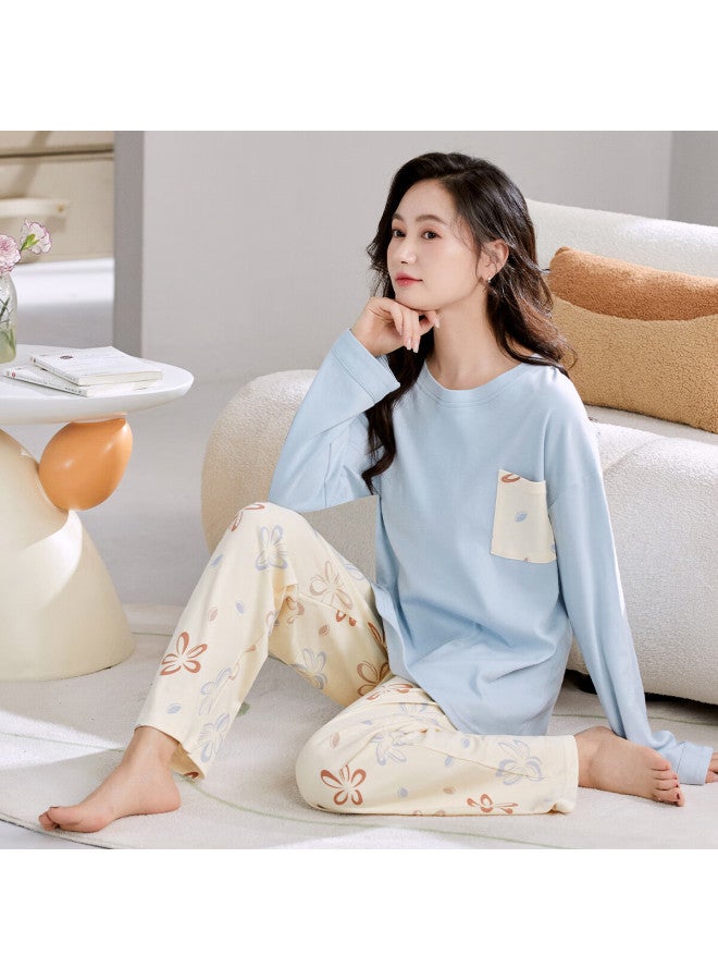 Your Sun Yiershuang Women's Pajamas, Spring And Autumn Round Neck Pullover Long Sleeve Set, Loose-fitting Loungewear, Suitable For Outdoor Wear - Image 4