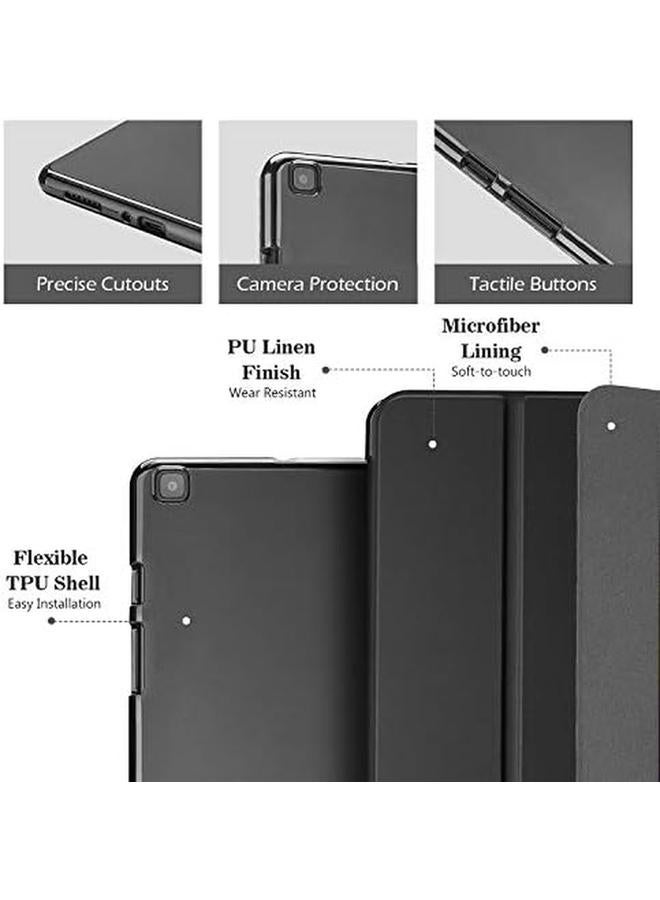 Procases Galaxy Tab A 8.0 2019 Case T290 T295 Soft Slim Trifold Stand Folio Case With Flexible Tpu Translucent Frosted Back Cover For 8.0 Inch Galaxy Tab A 2019 Sm T290 Sm T295 Black - Image 2