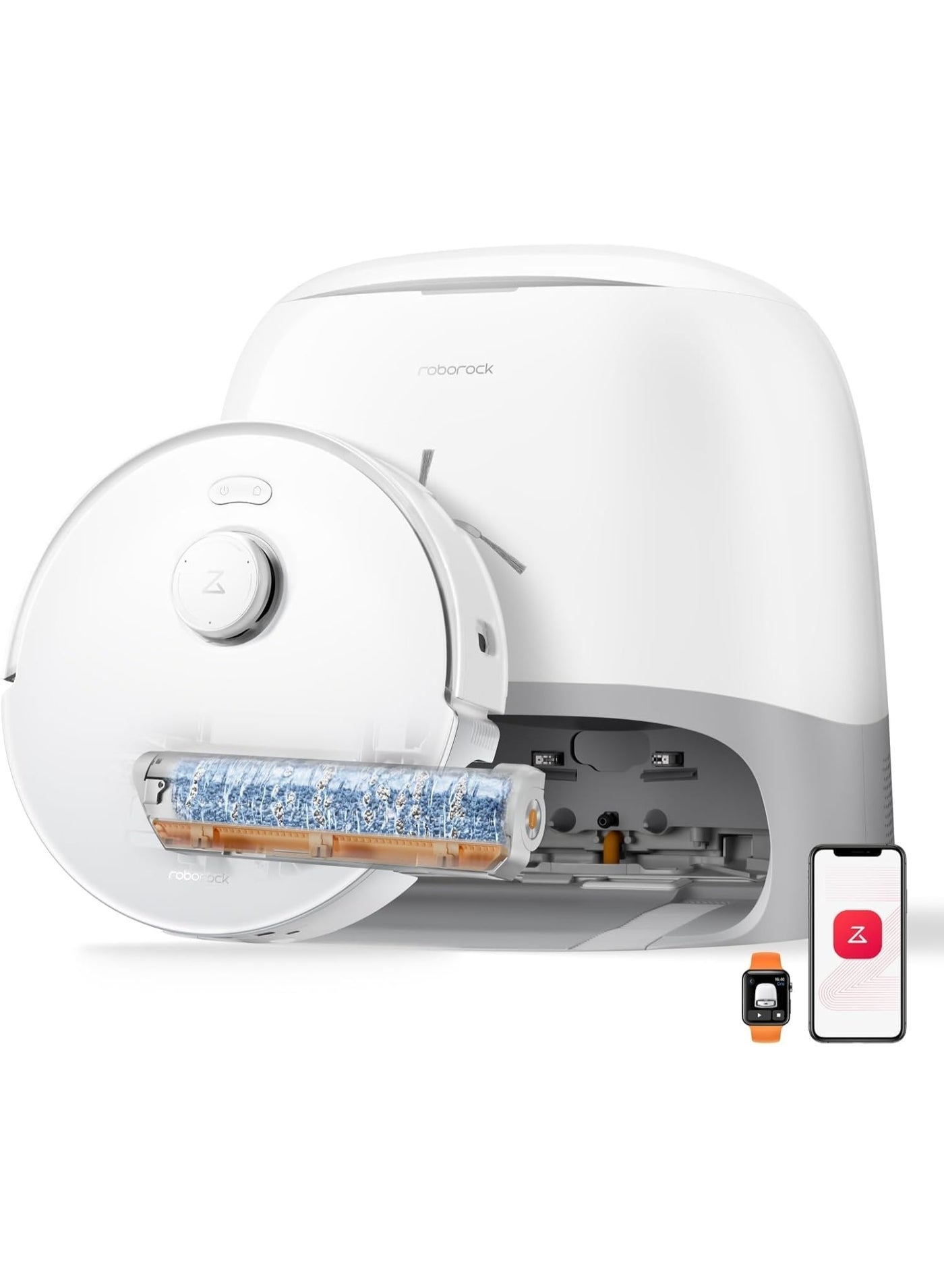 roborock Qrevo Curv 2 Flow Robot Vacuum and Mop, SpiraFlow Real-Time Self-Cleaning Roller Mop, 20,000 Pa, Dual Zero-Tangle System, AI Obstacle Avoidance, Heat-Washes & Dries Mop, Carpet Protection