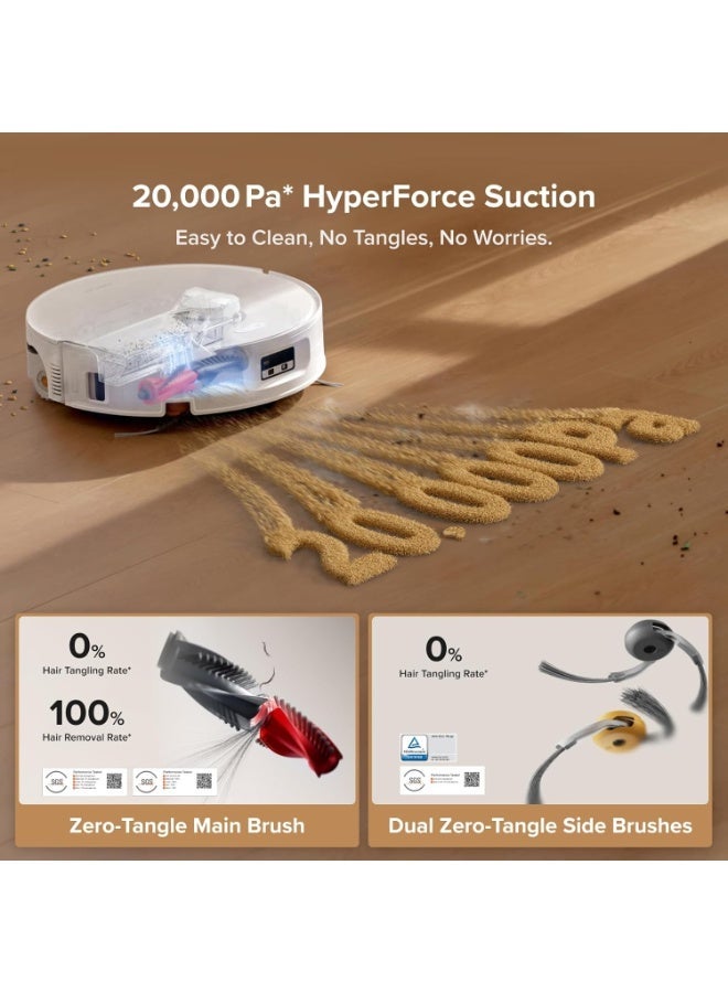 روبو روك مكنسة وممسحة roborock Qrevo Curv 2 Flow Robot، ممسحة دوارة للتنظيف الذاتي في الوقت الحقيقي SpiraFlow، 20000 باسكال، نظام مزدوج بدون تشابك، تجنب العوائق بالذكاء الاصطناعي، ممسحة غسيل وتجفيف بالحرارة، حماية السجاد - Image 4