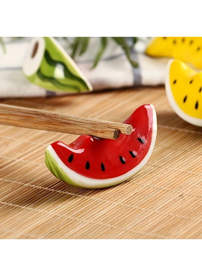Red Watermelon Ceramic Pen Holder And Utensil Rest Set Desk Organizer - Image 5