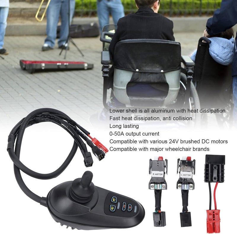 cheekyglo Electric Wheelchair Joystick Controller Replacement Brushed 4P Joystick Controller with Brake, EABS Parking Function-0‑50A 24V DC Motors - Image 2
