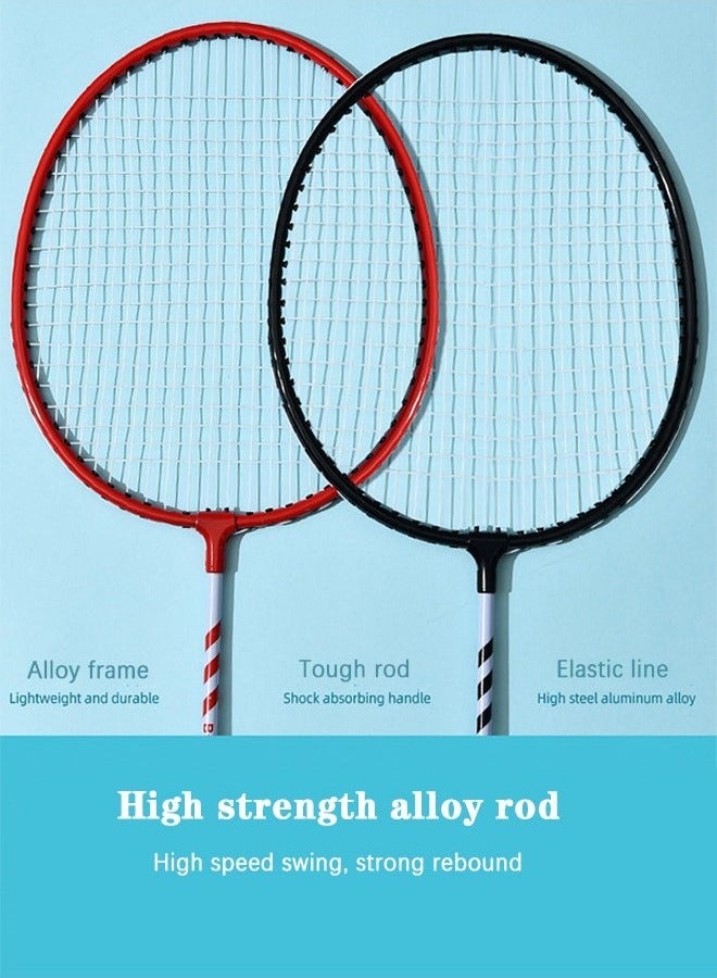 مجموعة مضارب كرة الريشة، مضارب كرة الريشة للاعبين 2، مضرب كرة ريشة خفيف الوزن مع 3 كرات ريشة و 1 حقيبة حمل، ألعاب كرة الريشة في الفناء الخلفي للحديقة، الشاطئ، لعبة عائلية ممتعة - Image 3