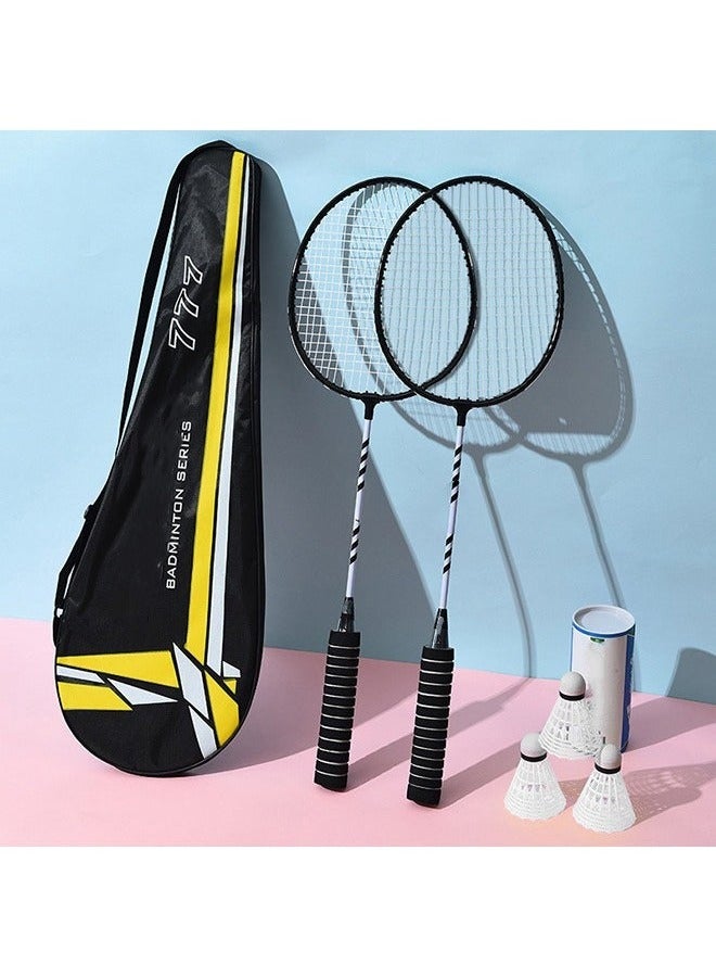 مجموعة مضارب كرة الريشة، مضارب كرة الريشة للاعبين 2، مضرب كرة ريشة خفيف الوزن مع 3 كرات ريشة و 1 حقيبة حمل، ألعاب كرة الريشة في الفناء الخلفي للحديقة، الشاطئ، لعبة عائلية ممتعة - Image 1