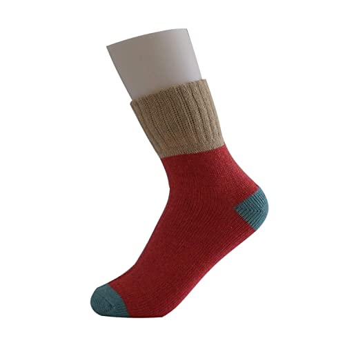 Aeoss Women's 4 Pairs Vintage Style Winter Knitting Warm Wool Crew Socks, A-Waven Stylish Winter Wool Crew Socks for Women/Girls (Free Size_Multi Color) - Image 3