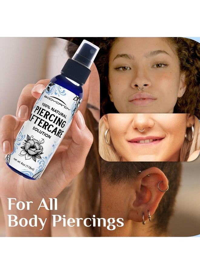 Body Candy - Piercing Aftercare Spray - All Natural Ear Piercing Cleaner, Saline Spray For Piercing, Piercing Bump Treatment, Saline Solution For Piercings, Piercing Spray - 4 Fl Oz - Made In Usa - Image 1