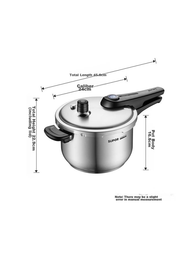 Supor Pressure Cooker, Blue Eye 304 Stainless Steel Pressure Cooker, 24cm High Pressure Cooker, Universal Base Yw24s1 - Image 4