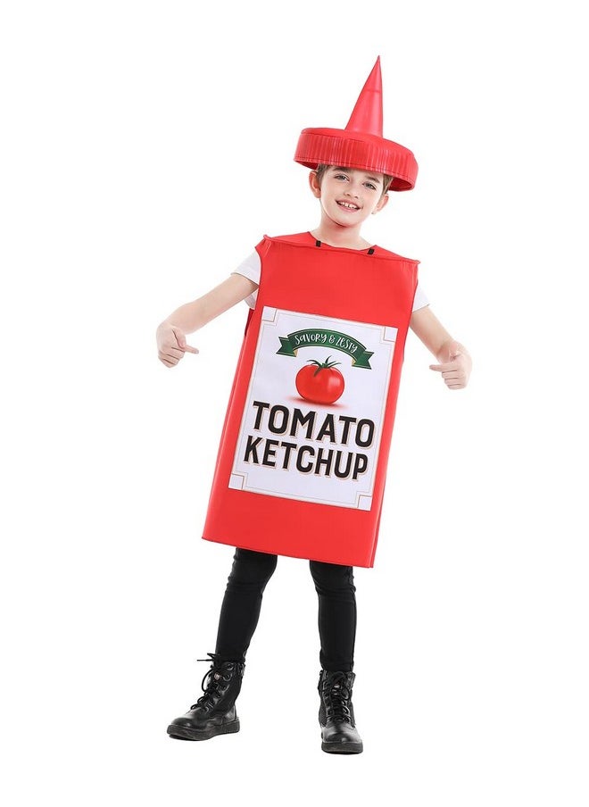 Seasons - Mustard Costume Ketchup Cosplay Halloween Costume For Child 4-9 Years (Red Ketchup) - Image 1
