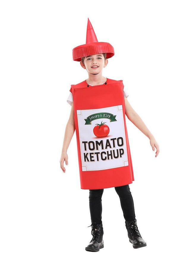 Seasons - Mustard Costume Ketchup Cosplay Halloween Costume For Child 4-9 Years (Red Ketchup) - Image 1