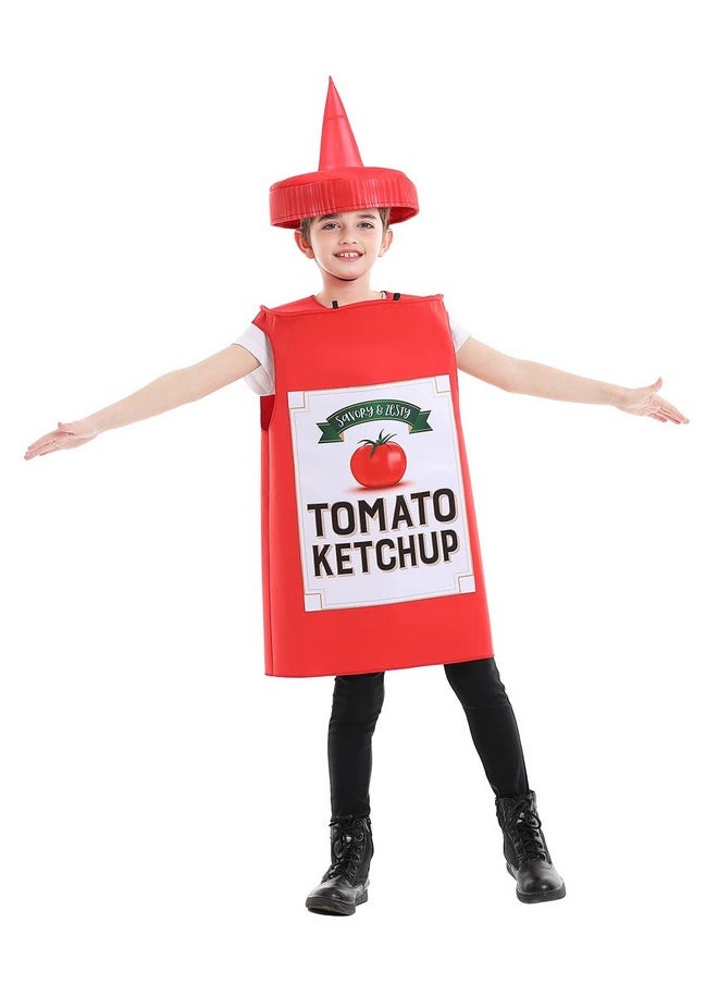 Seasons - Mustard Costume Ketchup Cosplay Halloween Costume For Child 4-9 Years (Red Ketchup) - Image 1