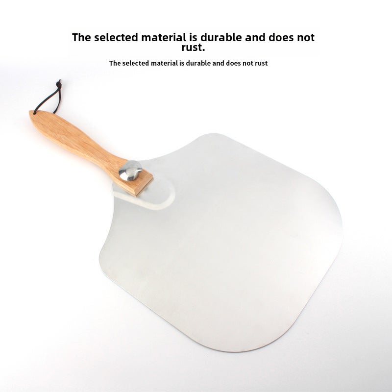 Folding Aluminum Pizza Shovel 12 Inch Wooden Handle Transfer Pizza Shovel Pizza Cutter Tool Combination Set Baking Pizza Shovel(88*30.5cm aluminum shovel Bubble Bag) - Image 3