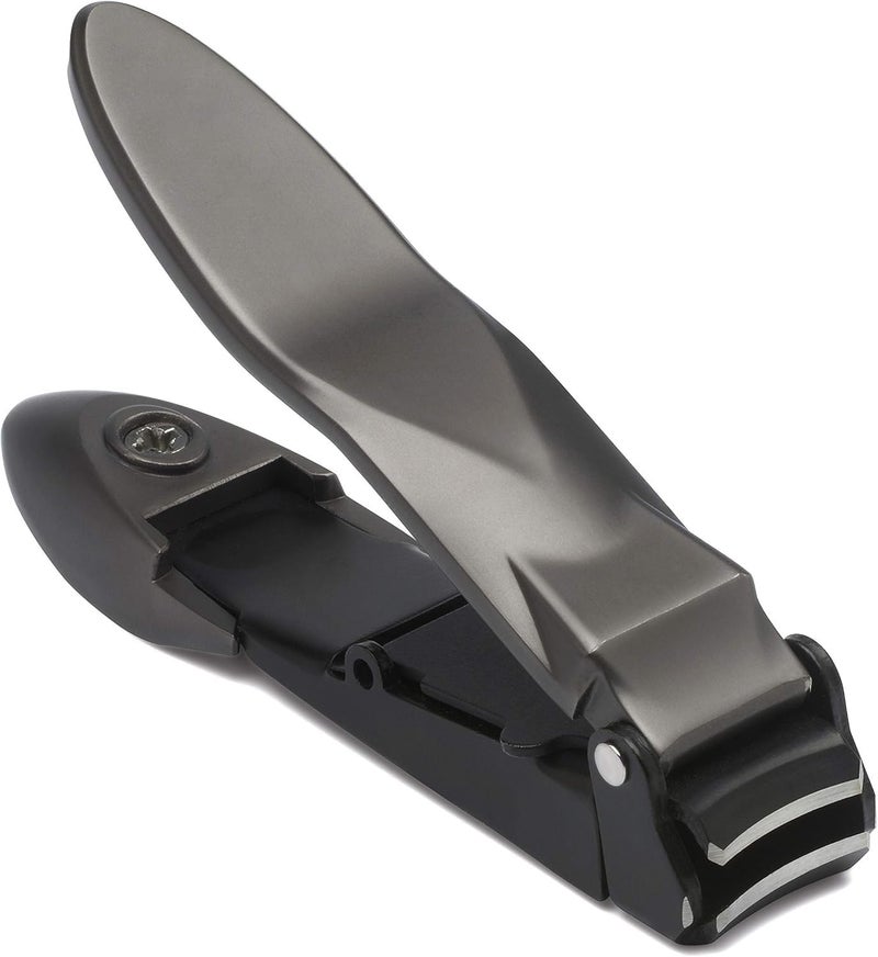 SCIENISH Nail Clippers for Men with Catcher Stainless steel nail Art Manicure Set nail Care Tools with Ergonomic Lever Keep Fingernails and Toenails Impeccably Manicured (Black) - Image 1