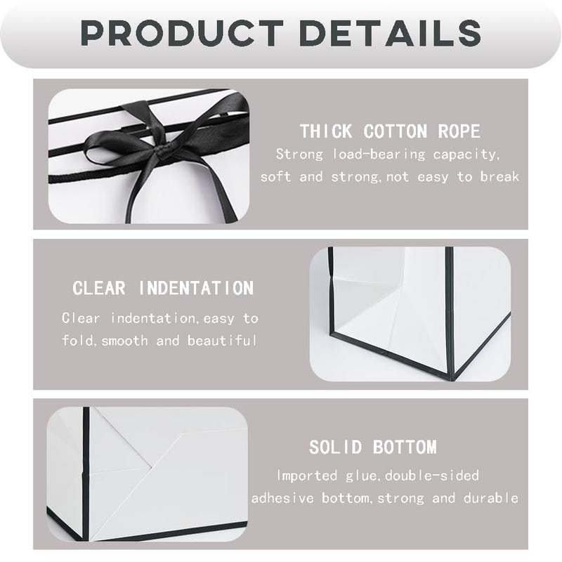 QLSKO Initial Gift Bag with Bow Ribbon Personalized Horizontal Paper Bag Monogrammed Birthday Gifts for Women Men (K-Medium) - Image 4