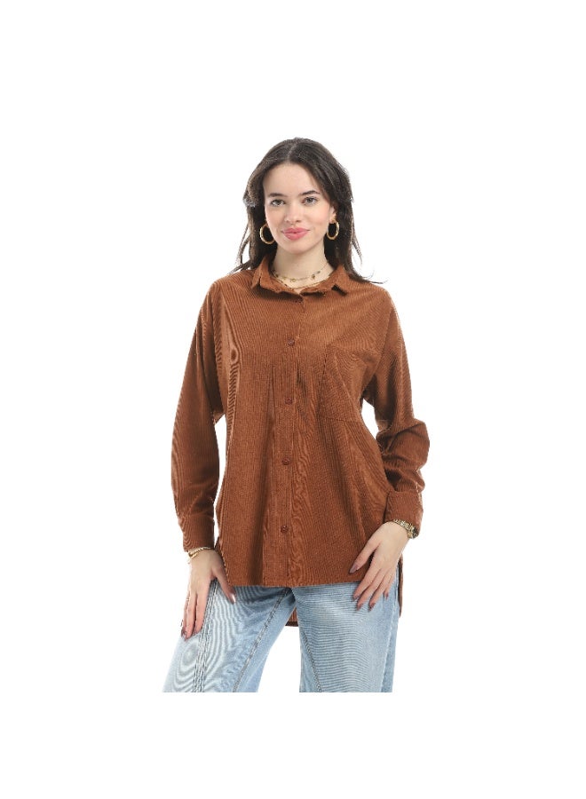 Master Jeans Classic Button-Down Shirt, Women's Long Sleeve, Relaxed Fit, VELVET - Image 1