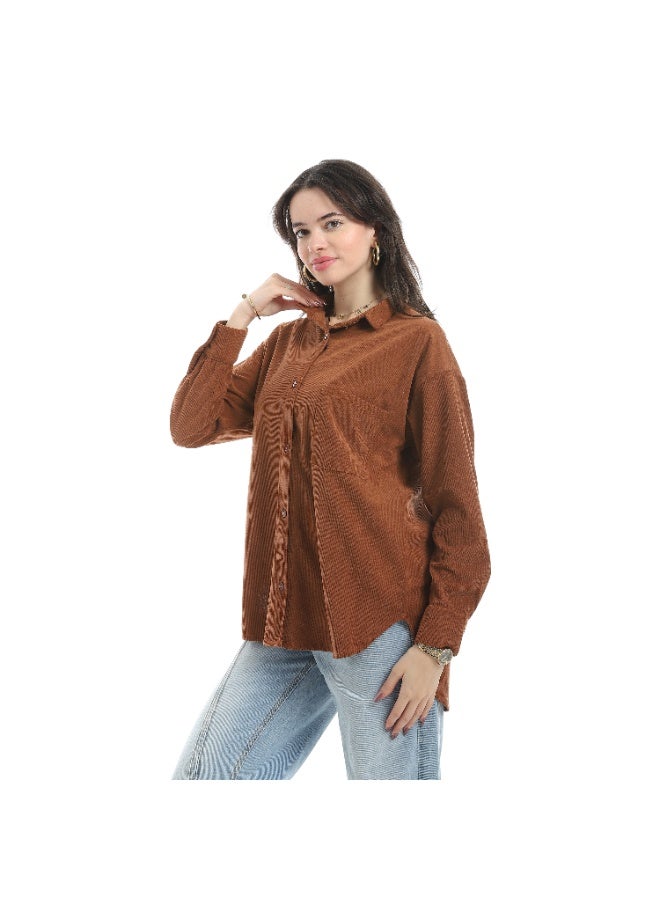 Master Jeans Classic Button-Down Shirt, Women's Long Sleeve, Relaxed Fit, VELVET - Image 2