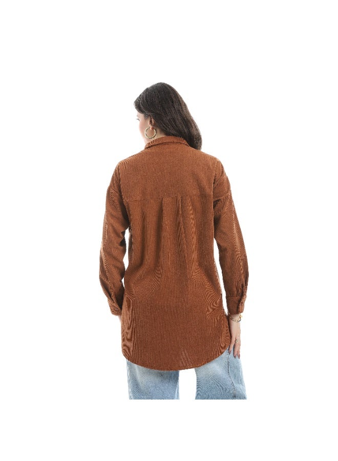 Master Jeans Classic Button-Down Shirt, Women's Long Sleeve, Relaxed Fit, VELVET - Image 3