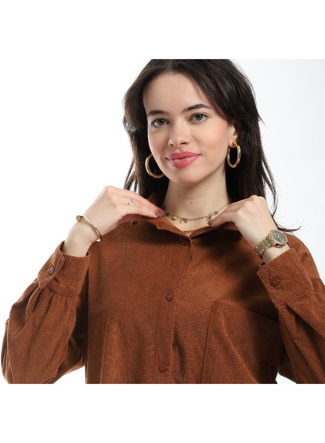 Master Jeans Classic Button-Down Shirt, Women's Long Sleeve, Relaxed Fit, VELVET - Image 4