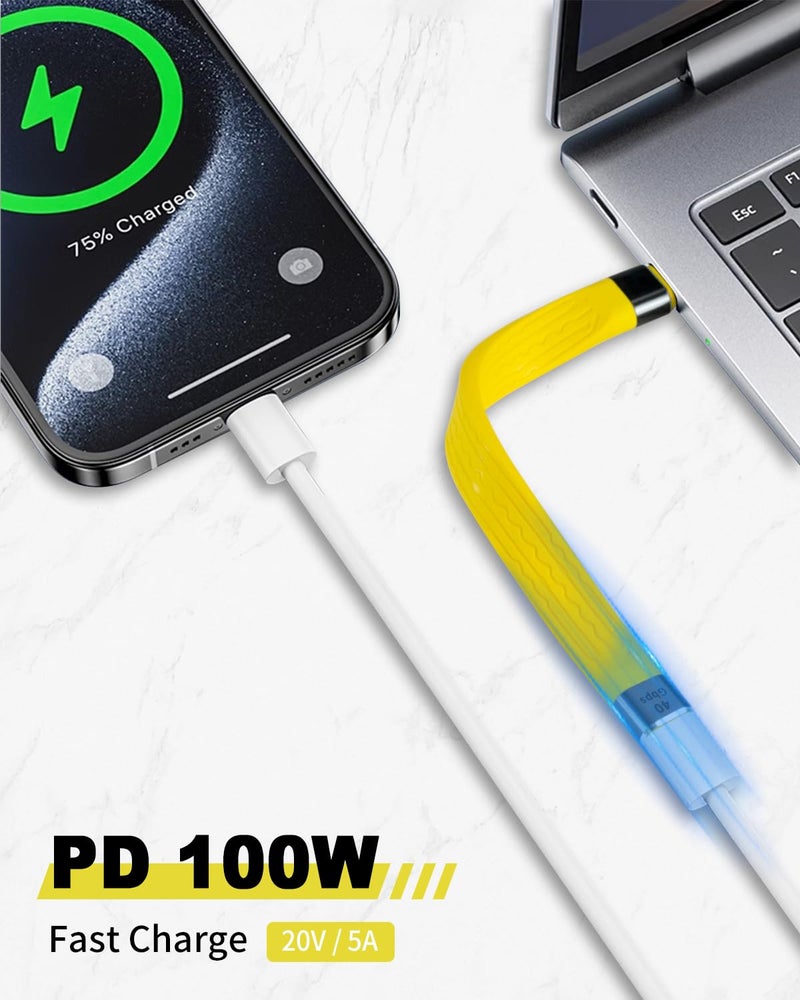 Duttek Short USB C Extension Cable 40Gbps, USB Type C Male to Female Extender Cord PD 100W, USB C Extender Cable Short Support 8K Video and Data Sync for Thunderbolt, Tablet, Phone, 5Inch - Image 3