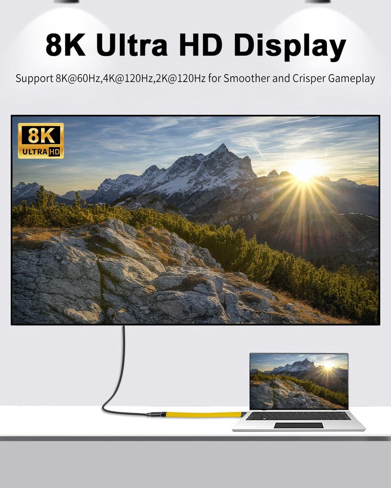 Duttek Short USB C Extension Cable 40Gbps, USB Type C Male to Female Extender Cord PD 100W, USB C Extender Cable Short Support 8K Video and Data Sync for Thunderbolt, Tablet, Phone, 5Inch - Image 5