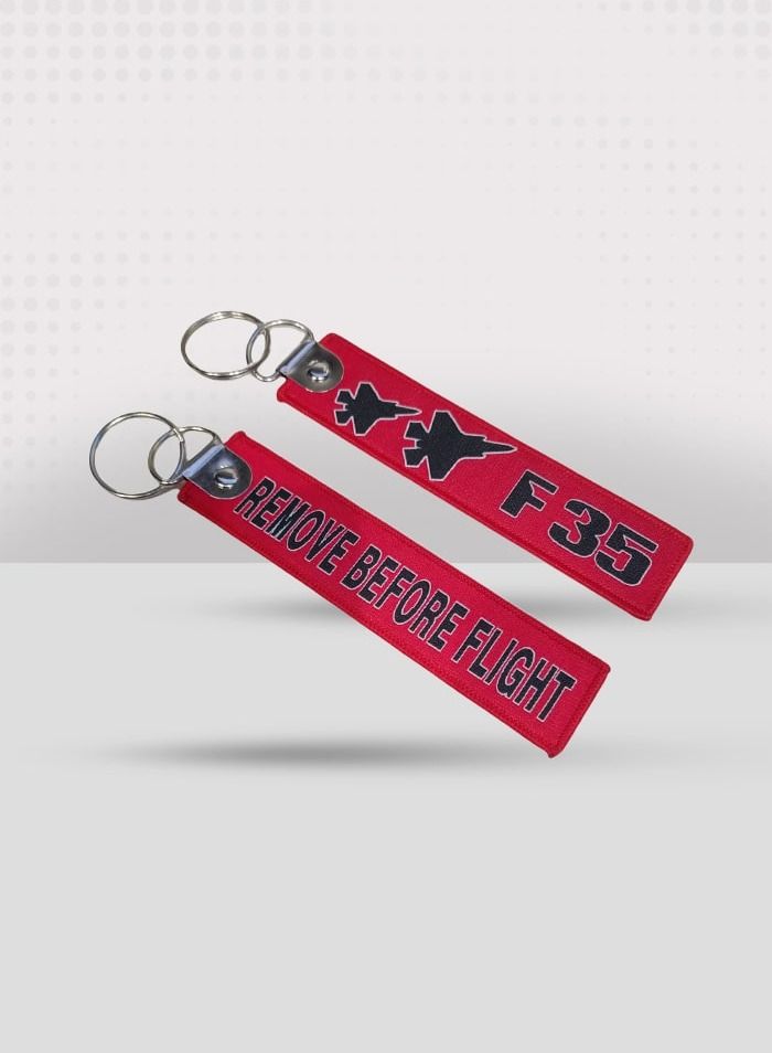 فايتر جيفتس سلسلة مفاتيح حمراء من القماش F 35