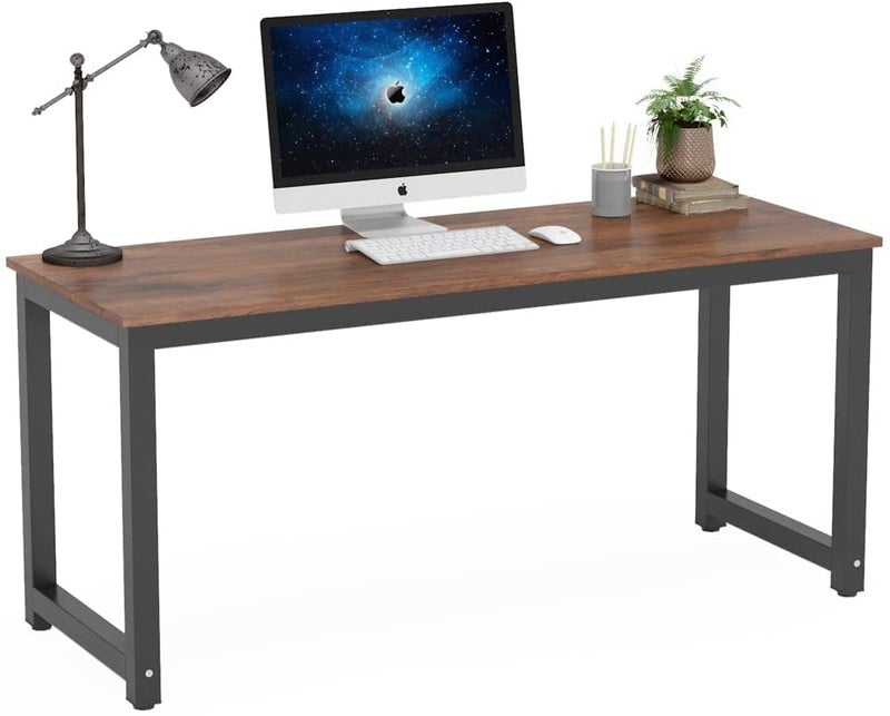 Tribesigns Computer Desk 63 inch Large Office Desk Computer Table Study Writing Desk Workstation for Home Office Rustic Brown