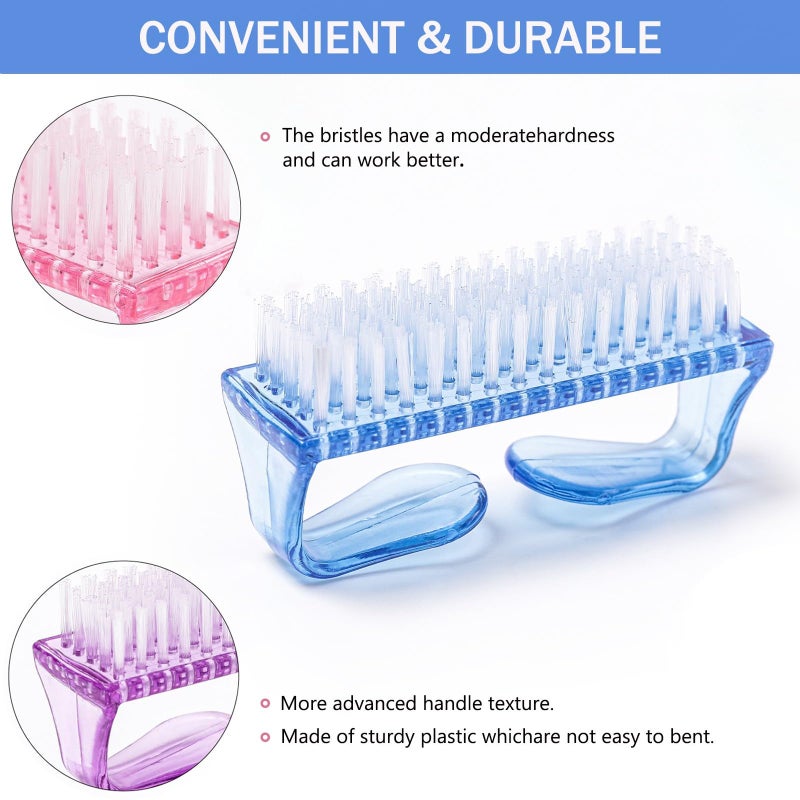 MODENGKONGJIAN Handle Grip Nail Brush, Hand Fingernail Scrub Cleaning Brushes for Toes and Nails Cleaner, Pedicure Scrubbing tool kit for Men and Women 5 Pack (Multicolor) - Image 2