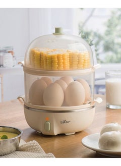 Bear Multifunctional Mini Electric Rapid Egg Boiler Boiler 1-14 Egg Capacity Double Layer Breakfast Egg Boiler Steamer for Cooking Scrambled Egg Rolls Poached Egg Steamed Vegetable Dumplings  - Image 1
