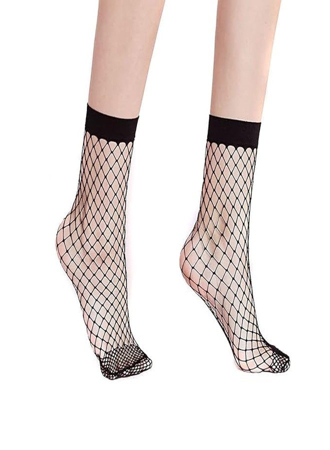 SUNEX Ankle High Fishnet Mesh Women Socks Women Fishnet Mesh Ankle Socks Free Size (Black) - Image 1