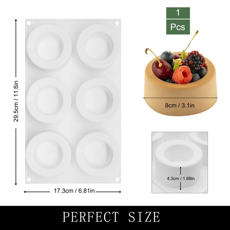 muyulin Shot Glass Chocolate Silicone Molds, 6-Cavity Round Mousse Molds for Ice Shot Glass Cookie Candy Mousse Dessert Pudding Dessert - Image 2