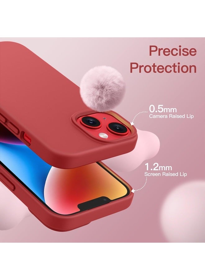 Jetech Silicone Case for iPhone 14 6.1-Inch, Silky-Soft Touch Full-Body Protective Phone Case, Shockproof Cover with Microfiber Lining (Red) - Image 5