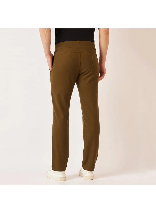 fahrenheit Fahrenheit Textured Track Pants with Drawstring Closure and Pockets