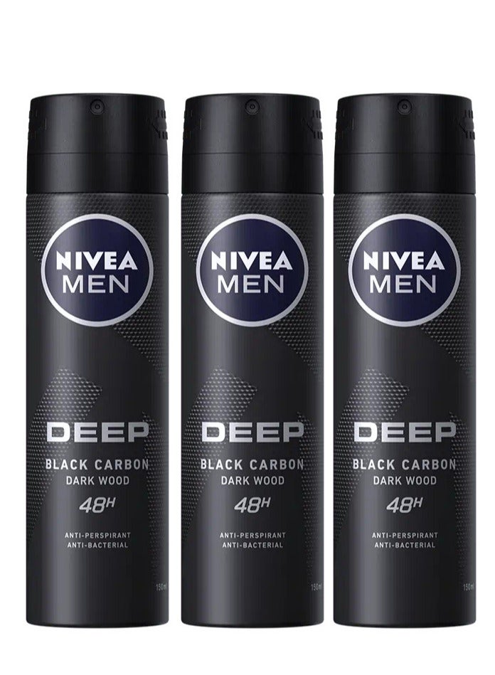 نيفيا 3 عبوات مزيل عرق نيفيا مين ديب داركوود بخاخ 150 مل - Image 1