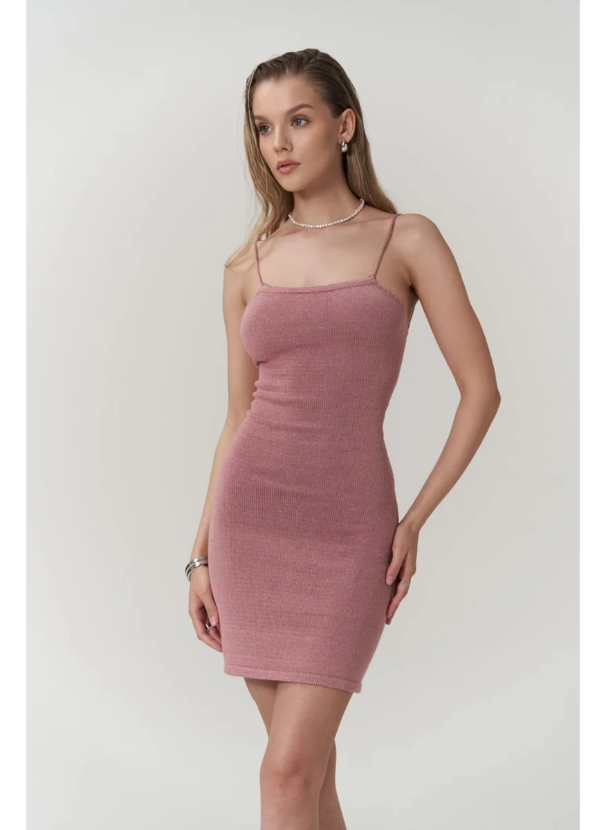 Bohemai Sunrise Pink Backless Short Knit Dress