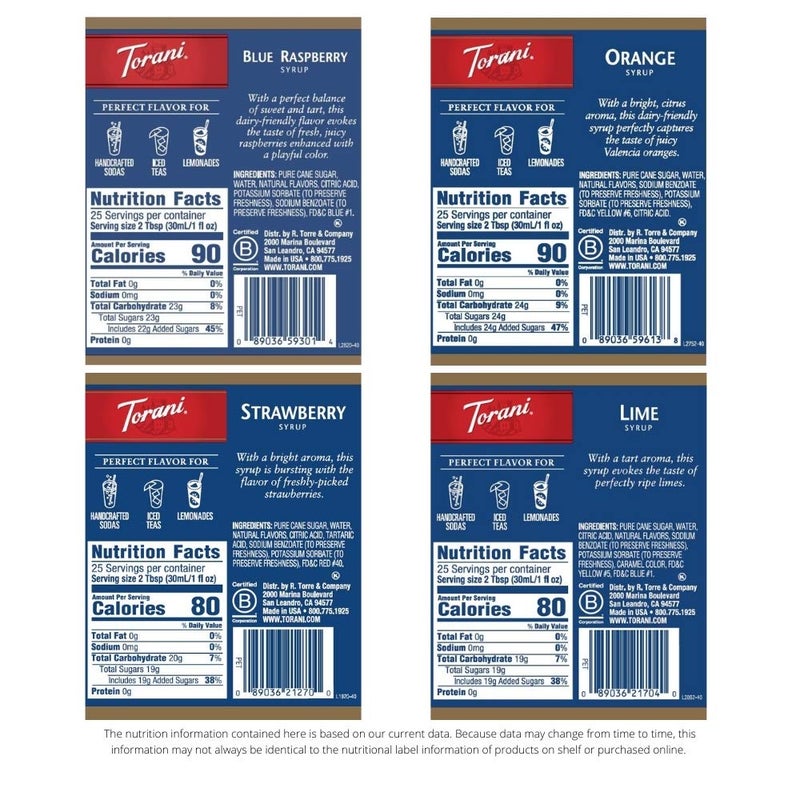 Torani Syrup Variety Pack, Soda Flavors, 25.4 Ounces (Set of 4) - Image 3