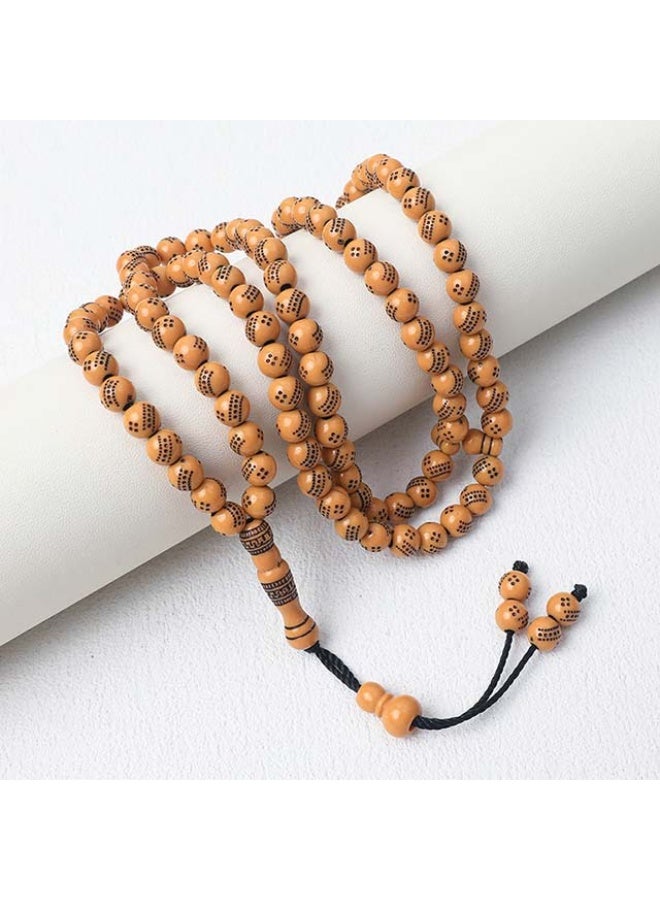NIBEMINENT 99 Muslim Prayer Beads Ginger Yellow/8mm 