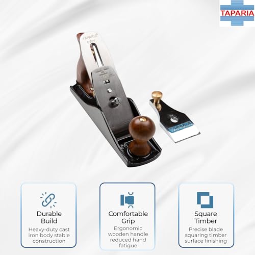 Taparia Jack Planer CSP 4 – Quality Planer(250 mm) for Precision Woodworking, Good-Grade Cast Iron Body, Wooden Handle and knob with Brass screw, 50 mm width blade with high carbon steel - Image 5