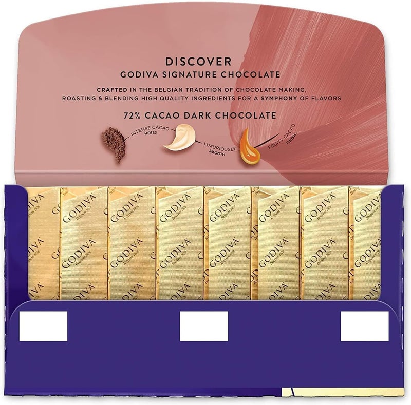 Godiva Chocolatier Godiva 72% Dark Chocolate Mini Bars - Pack of 12 - Image 3