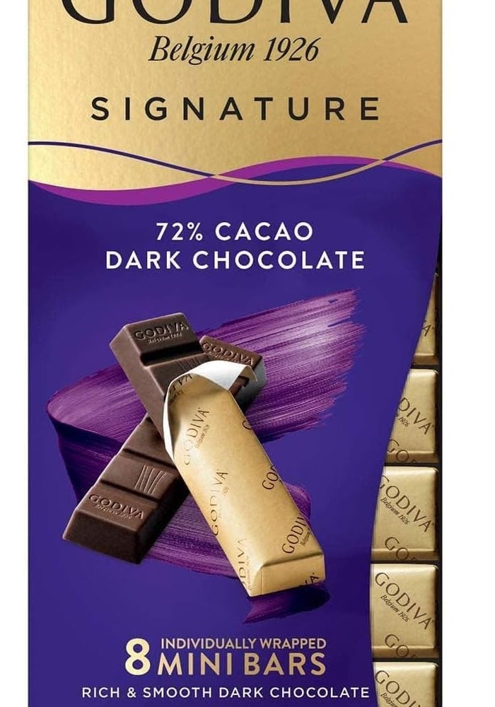 Godiva Chocolatier Godiva 72% Dark Chocolate Mini Bars - Pack of 12 - Image 2