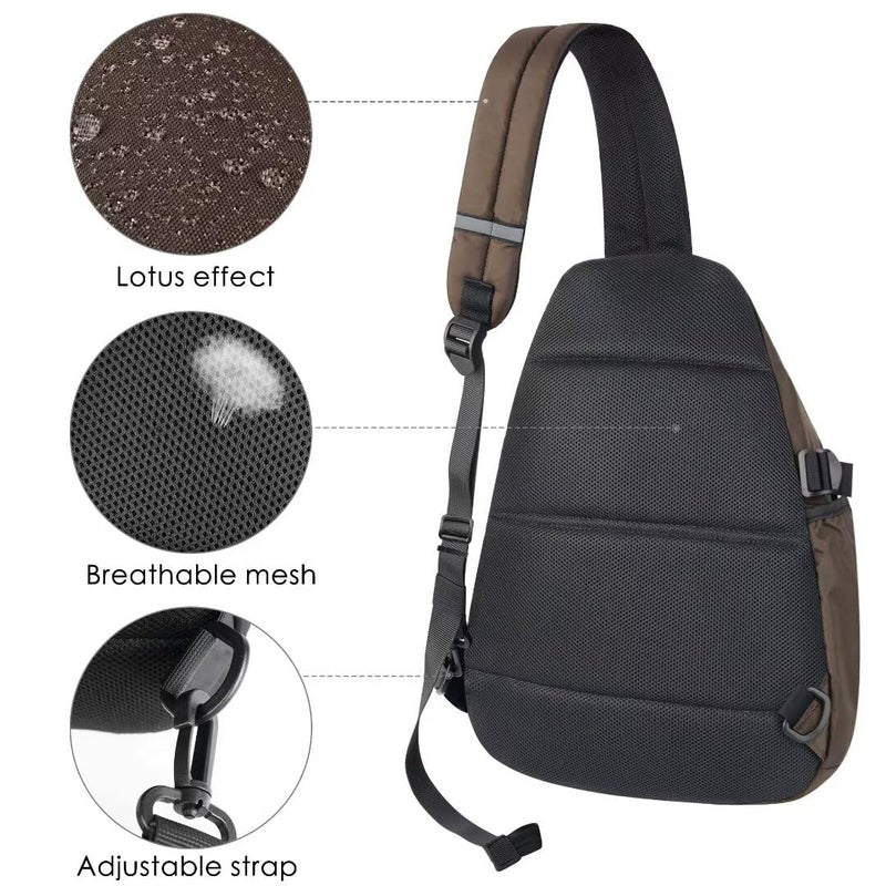 TITECOUGO Sling Backpack Travel Shoulder Bag Lightweight Chest Daypack One Strap Crossbody Bags Camp Day Packs for Women and Men Hiking Accessories Large Black - Image 3