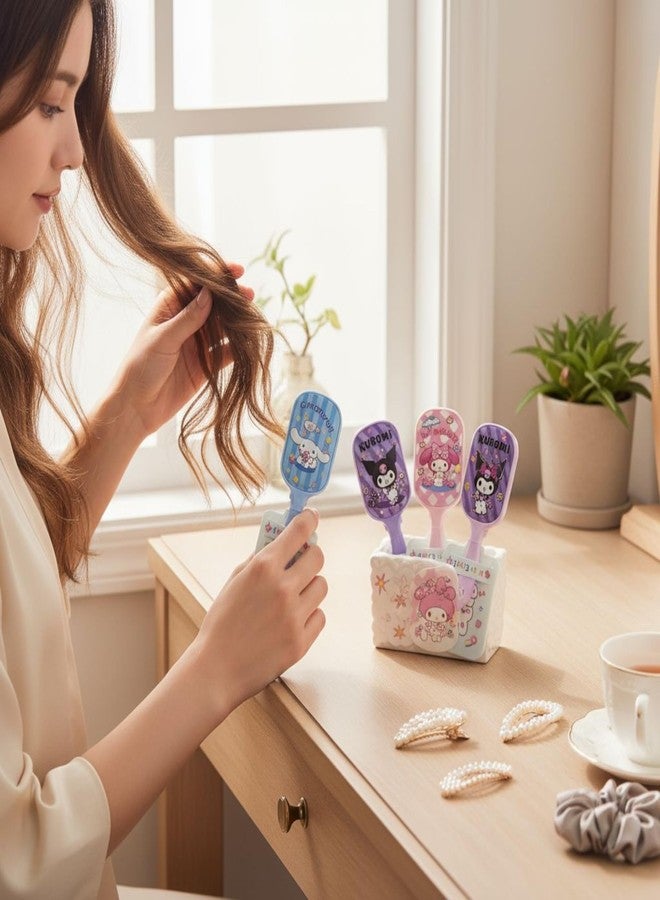 LIGHTER HOUSE أمشاط شعر بيضاوية الشكل من إل إتش - كورومي وأصدقاؤها، للأطفال البنات، مشط تصفيف الشعر - عبوة من قطعتين - تصميم وألوان متنوعة - Image 3