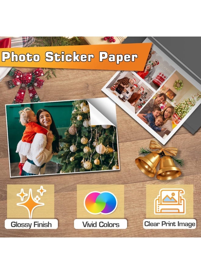 ESHANG A4 Self-Adhesive Glossy Photo Paper - 135g/135gsm Sticker Paper for Inkjet Printers | 50 Sheets | Peel & Stick Craft, Labels - Image 5