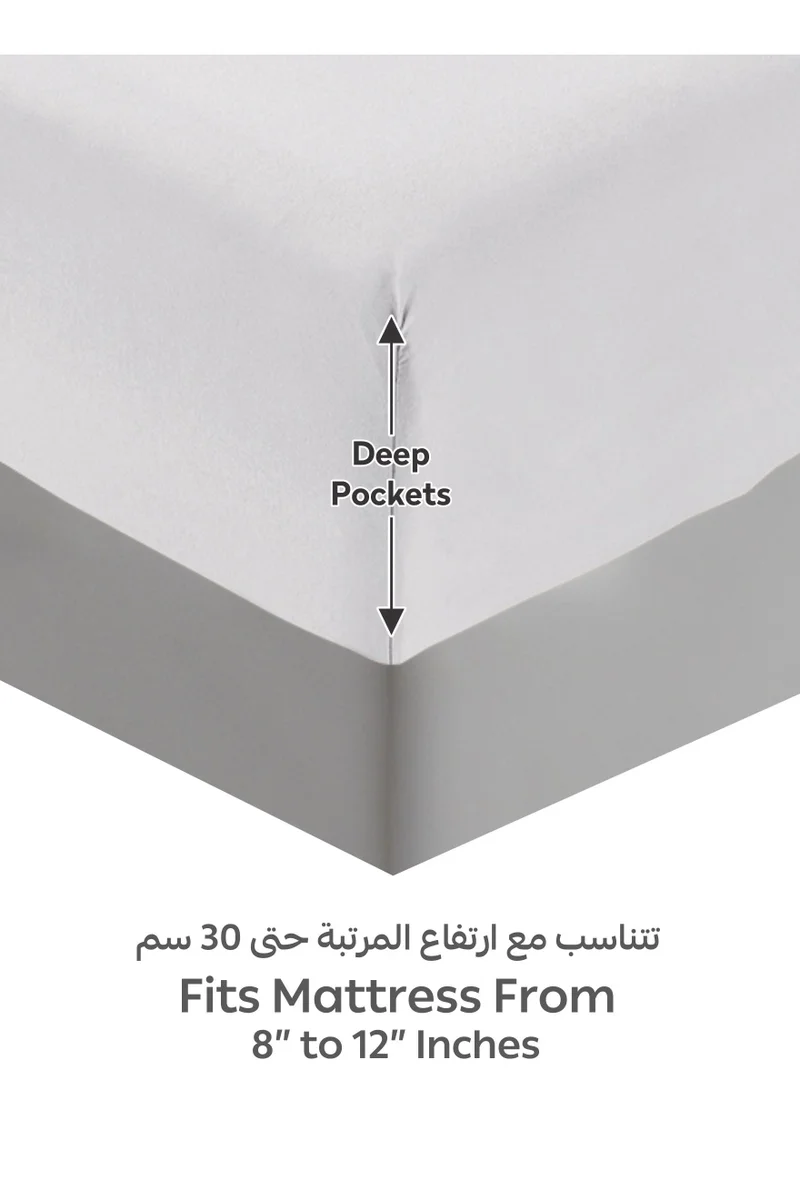 Donetella Bedding Fitted Sheet - Fits 120x200 Cm For Single Bed - 2 Pcs (1 Fitted Sheet and 1 Pillowcases) - 35 Cm Deep Pocket - Solid Bed Sheet