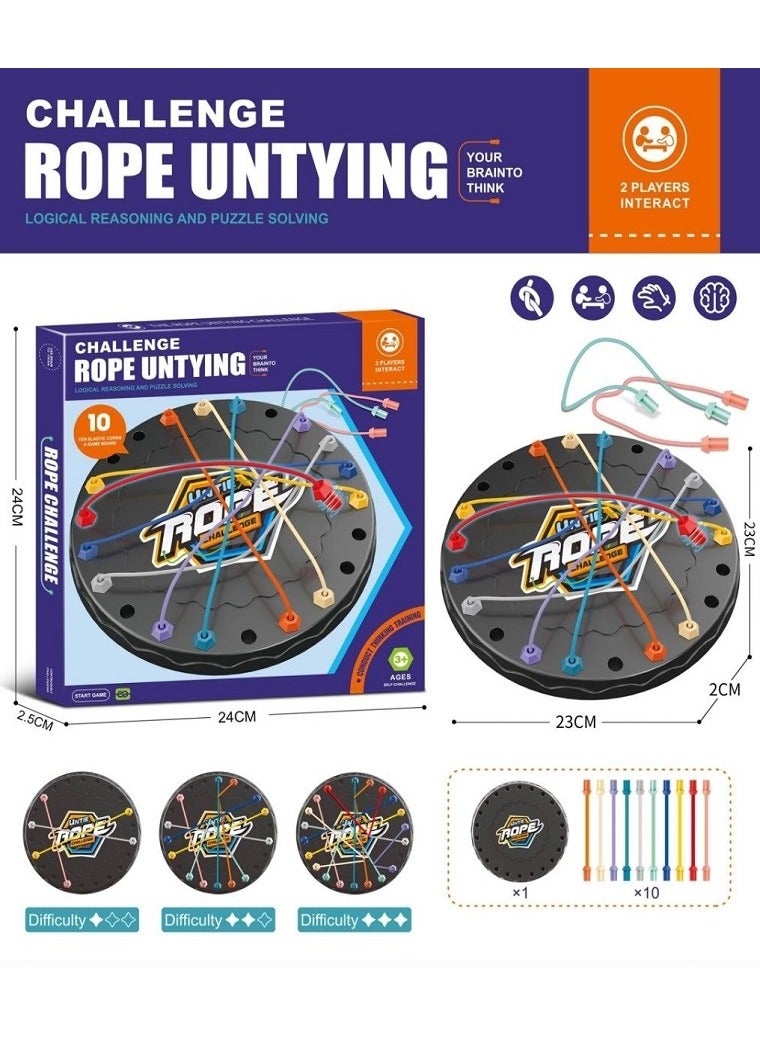 Rope Challenge Puzzle Game, Rope Detangling for Children from 3 Years, Strategy Game with Different Levels of Difficulty - Image 1