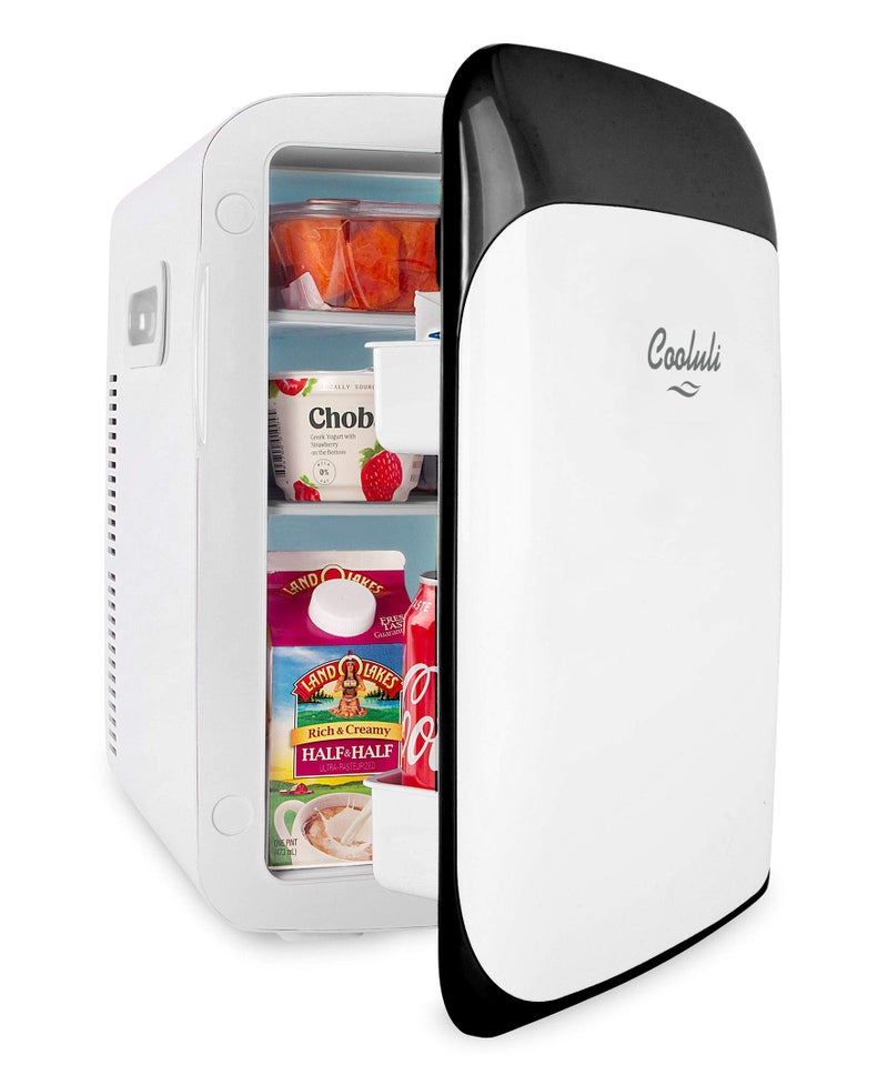 Cooluli 15L Mini Fridge for Bedroom - Car, Office Desk & College Dorm Room - 12V Portable Cooler & Warmer for Food, Drinks, Skincare, Beauty, Makeup & Cosmetics - AC/DC Small Refrigerator (White) - Image 3