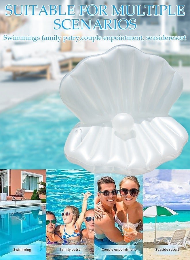 DUNISO Swimming Pool Inflatable Seashell Float Seashell Inflatable Pool Float Seashell Mermaid Theme Party Floating Ball Giant Air Mattresses Floating Bed Mattress Beach - Image 2