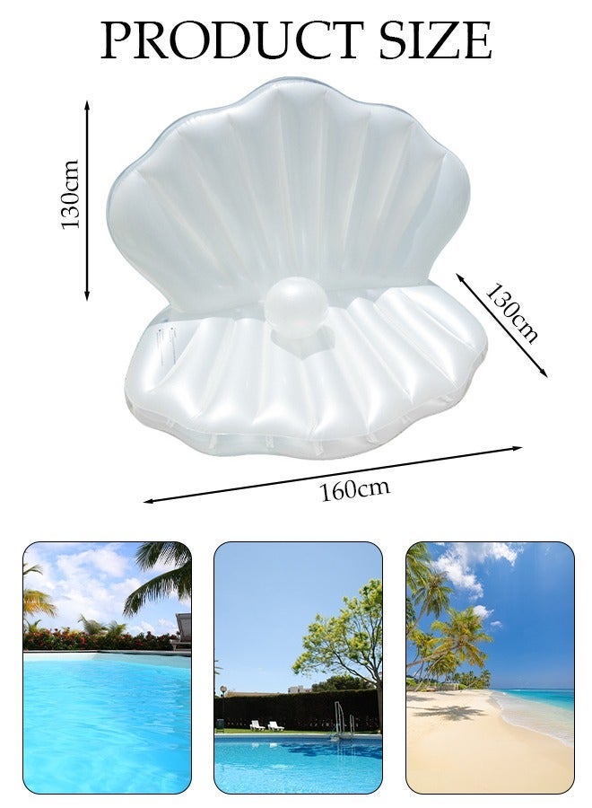 DUNISO Swimming Pool Inflatable Seashell Float Seashell Inflatable Pool Float Seashell Mermaid Theme Party Floating Ball Giant Air Mattresses Floating Bed Mattress Beach - Image 4