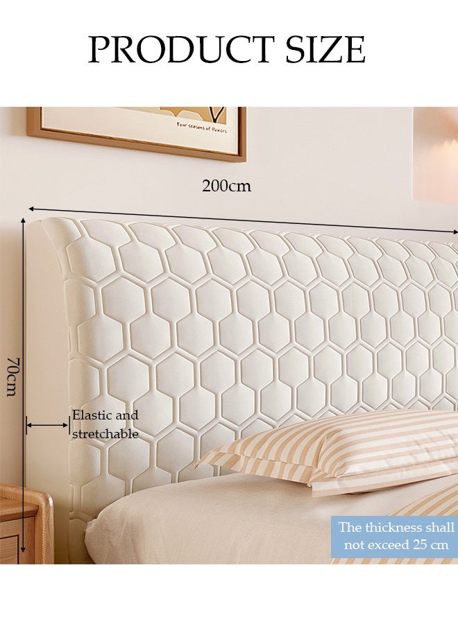 DUNISO Ice Silk Latex Headboard, Anti-Collision Tatami, Full Dustproof Backrest Cover, Thickened Soft Cover Suitable For Bedroom Decoration And Washable (180cm)  - Image 2