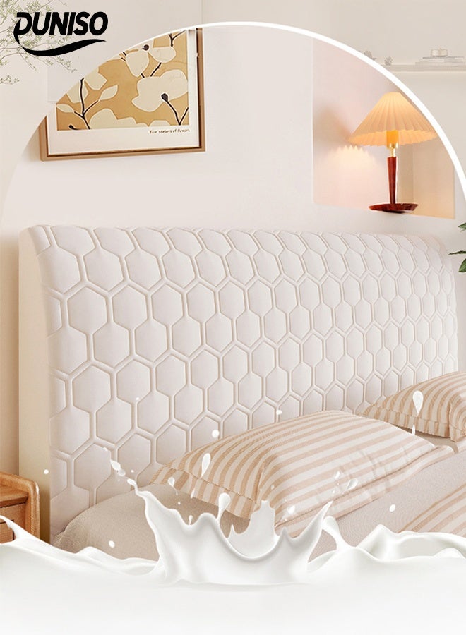 DUNISO Ice Silk Latex Headboard, Anti-Collision Tatami, Full Dustproof Backrest Cover, Thickened Soft Cover Suitable For Bedroom Decoration And Washable (180cm)  - Image 1