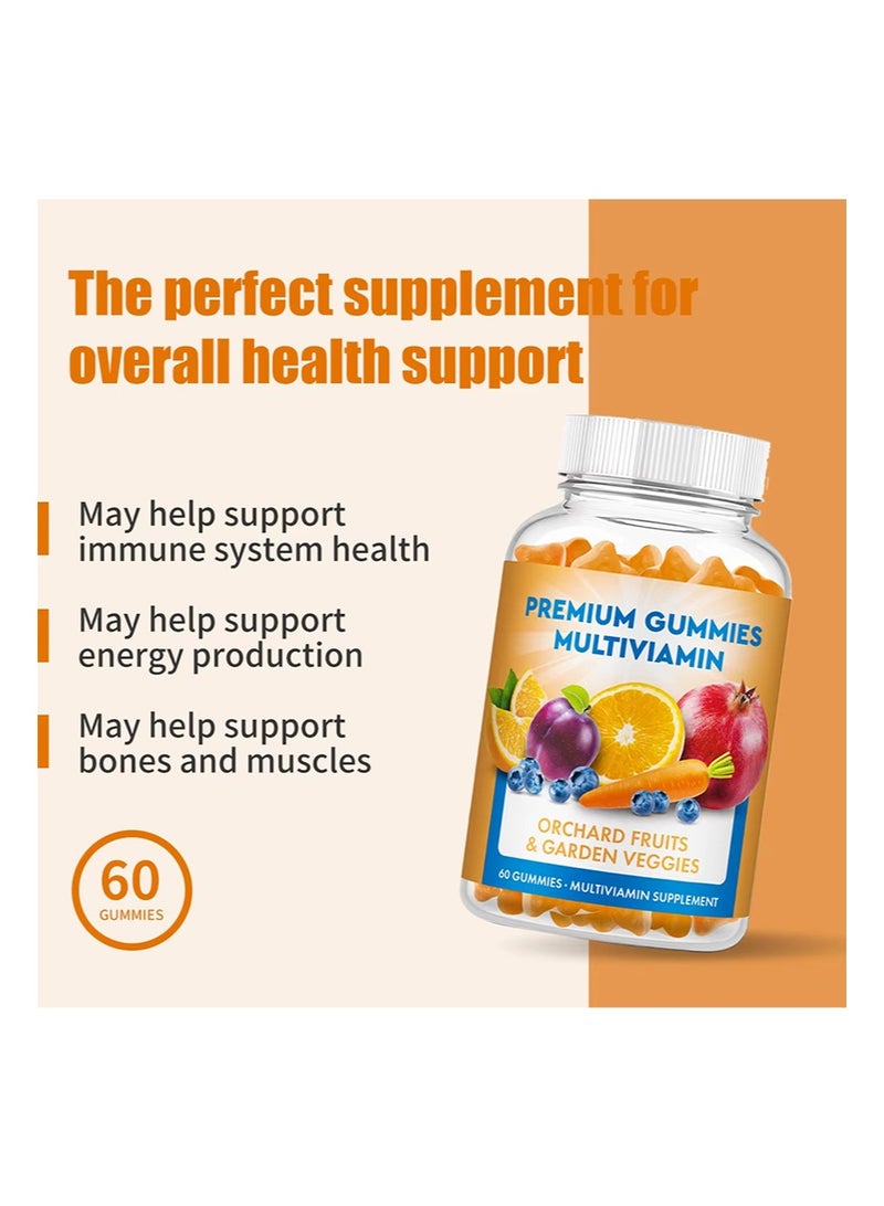 Premium Multivitamin Gummies for Adults - Multivitamin Gummy with B12 Biotin - Gelatin-Free Gummy Multivitamins for Men & Women - Vitamin Gummies with Zinc & Vitamin D - Non-GMO Gluten-Free - 60 Count - Image 3