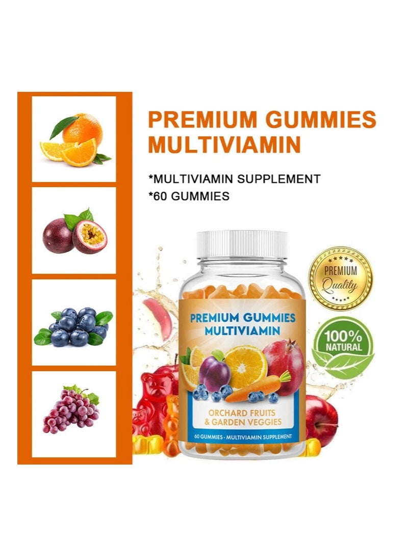 Premium Multivitamin Gummies for Adults - Multivitamin Gummy with B12 Biotin - Gelatin-Free Gummy Multivitamins for Men & Women - Vitamin Gummies with Zinc & Vitamin D - Non-GMO Gluten-Free - 60 Count - Image 4